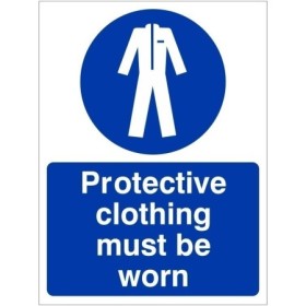 Protective clothing must be worn mandatory PPE safety sign