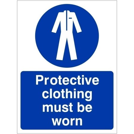 Protective clothing must be worn mandatory PPE safety sign