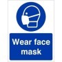 Wear face mask mandatory PPE safety sign