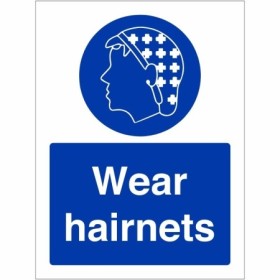 Wear hairnets mandatory hygiene safety sign