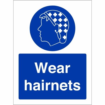 Wear hairnets mandatory hygiene safety sign