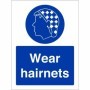 Wear hairnets mandatory hygiene safety sign