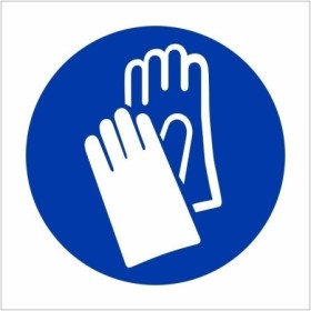 Hand protection symbol mandatory PPE safety sign