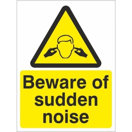 Beware of sudden noise warning safety sign