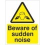 Beware of sudden noise warning safety sign