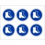 Protective footwear mandatory labels with blue safety boot symbol pack of 24