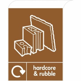 Hardcore and rubble recycling sign for construction site waste areas