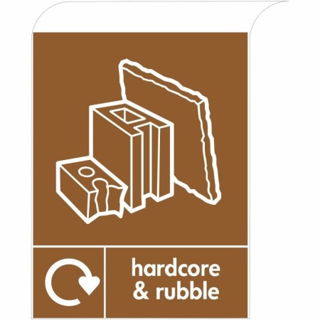 Hardcore and rubble recycling sign for construction site waste areas