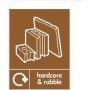 Hardcore and rubble recycling sign for construction site waste areas