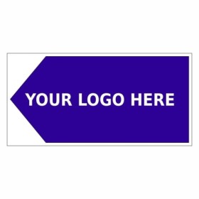 Arrow left way finding board sign with custom logo area