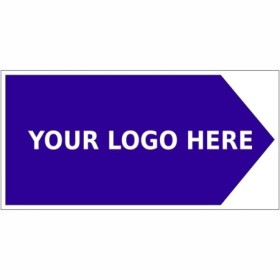 Right arrow wayfinding sign with custom logo area for directional guidance
