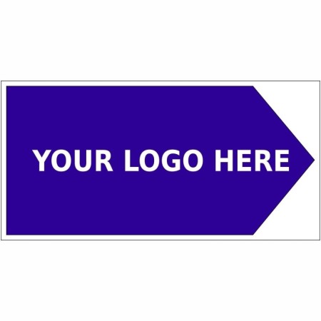 Right arrow wayfinding sign with custom logo area for directional guidance