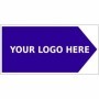 Right arrow wayfinding sign with custom logo area for directional guidance