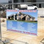  Correx® Builders & Trades Site Advertising Board mounted on site fencing for promotion