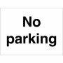 No parking sign with bold black text on white background