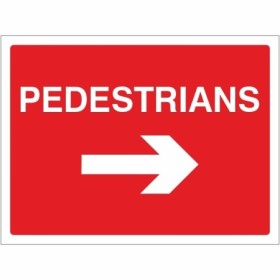 Pedestrians Right road sign with directional arrow