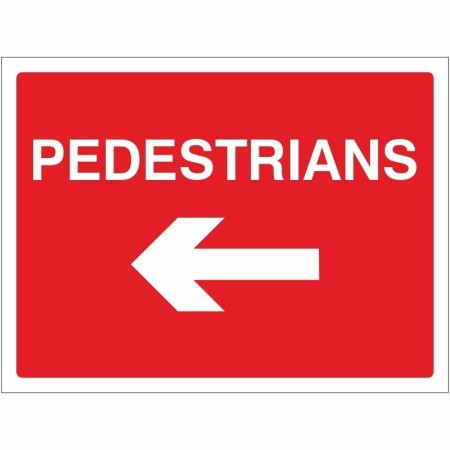 Pedestrians Left road sign with directional arrow