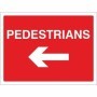 Pedestrians Left road sign with directional arrow