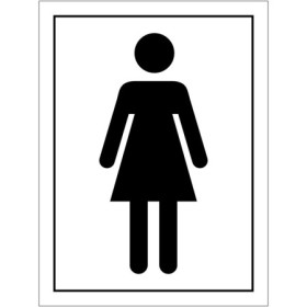 Ladies Symbol Toilet Sign with black female pictogram
