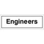 Engineers Door Sign with bold black text on white background