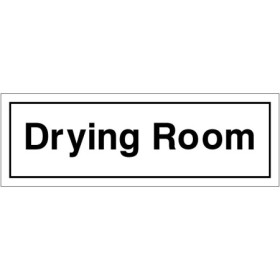 Drying Room Sign with black text on white background