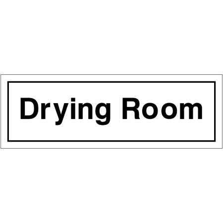 Drying Room Sign with black text on white background