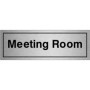  Meeting Room Door Sign in brushed aluminium finish