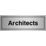  Brushed aluminium Architects Door Sign with bold black text
