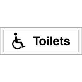 Disabled Toilets Door Sign with wheelchair access symbol