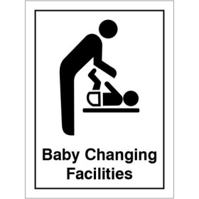 Baby Changing Facilities sign with parent and baby changing symbol