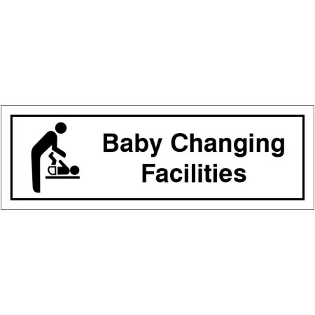 Baby Changing Facilities door sign with parent and baby changing symbol