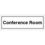 Conference Room door sign with bold black text on white background