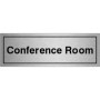  Brushed aluminium Conference Room Door Sign with bold black text