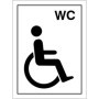 Disabled WC symbol sign with wheelchair icon and WC text
