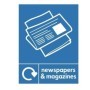 Newspaper and magazines recycling sign with newspaper icon for paper waste disposal