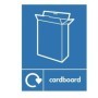 Cardboard recycling sign with cardboard box symbol for recycling waste areas