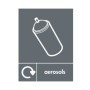 Aerosols recycling sign with aerosol can symbol for recycling waste areas