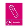Batteries recycling sign with battery symbol for battery disposal areas