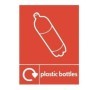 Plastic bottles recycling sign with bottle icon for recycling waste areas