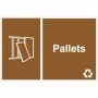 Pallets recycling sign with pallet symbol for waste disposal areas