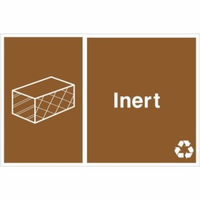 Inert recycling sign with inert material symbol for waste disposal areas