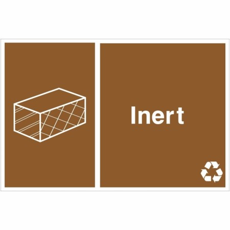 Inert recycling sign with inert material symbol for waste disposal areas