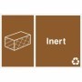 Inert recycling sign with inert material symbol for waste disposal areas