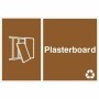 Plasterboard recycling sign with plasterboard symbol for waste disposal areas