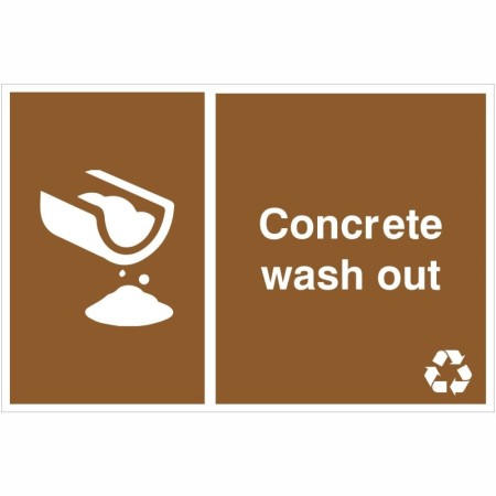 Concrete wash out recycling sign with wash out symbol for construction waste areas