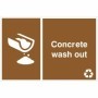 Concrete wash out recycling sign with wash out symbol for construction waste areas