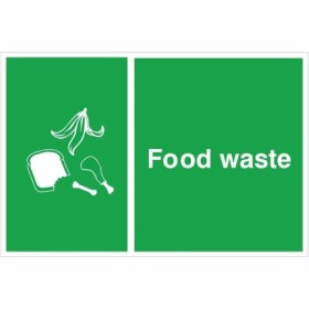 Food waste recycling sign with food waste symbols for waste disposal areas