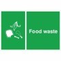 Food waste recycling sign with food waste symbols for waste disposal areas