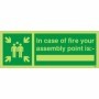 Glow in the dark your assembly point is safety sign