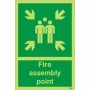 Glow in the dark fire assembly point safety sign